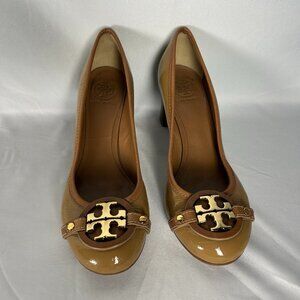Tory Burch Aaden Patent Leather Brown Heels Women’s Size 9 1/2 Shoes